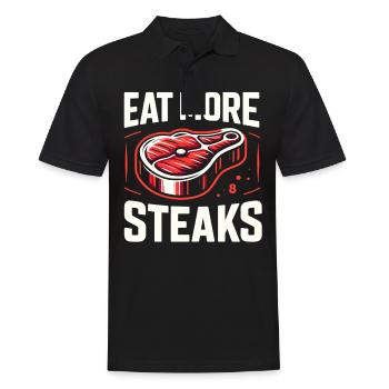 Steak Meat Grilling - Men's Polo Shirt - black - Front - Kai (181cm)
