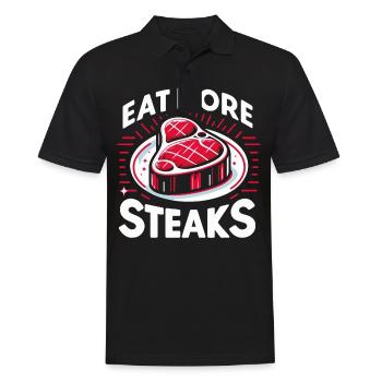 Steak Meat Grilling - Men's Polo Shirt - black - Front - Kai (181cm)
