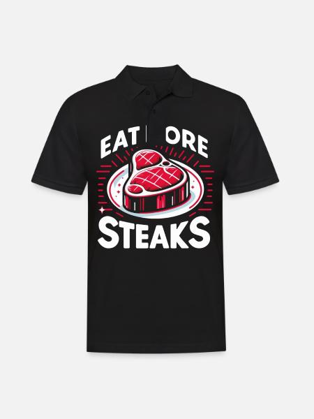 Steak Meat Grilling - Men's Polo Shirt - black