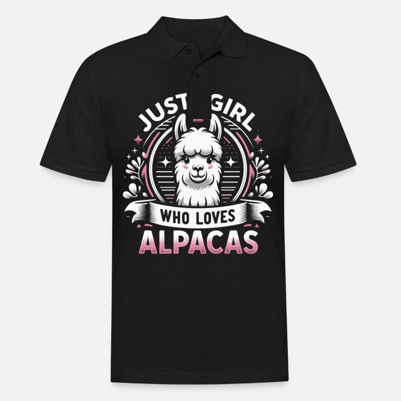 Alpaka Llama - Männer Poloshirt - Schwarz