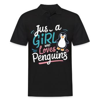 Pinguin Pinguine Tier - Männer Poloshirt - Schwarz - Vorne - Kai (181cm)