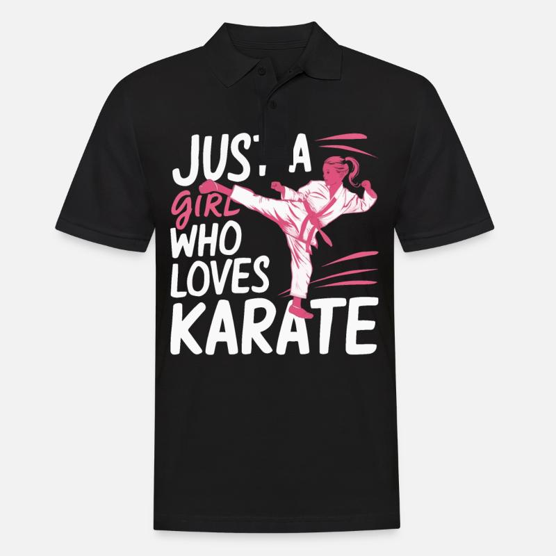 Karate Karatekämpfer Kampfkunst - Männer Poloshirt - Schwarz