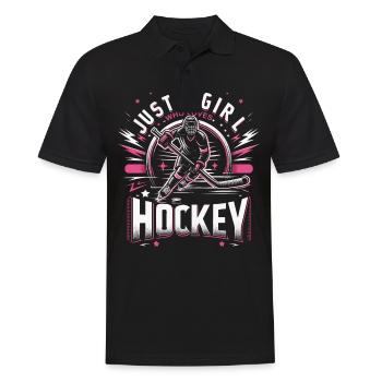 Eishockey Hockey Sport - Männer Poloshirt - Schwarz - Vorne - Kai (181cm)