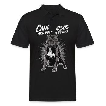 Cane Corso Hund - Männer Poloshirt - Schwarz - Vorne - Kai (181cm)
