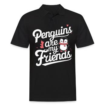 Pinguin Pinguine Tier - Männer Poloshirt - Schwarz - Vorne - Kai (181cm)