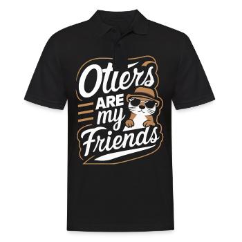 Otter Seeotter - Männer Poloshirt - Schwarz - Vorne - Kai (181cm)