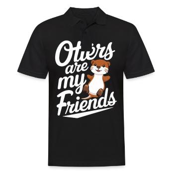 Otter Seeotter - Männer Poloshirt - Schwarz - Vorne - Kai (181cm)
