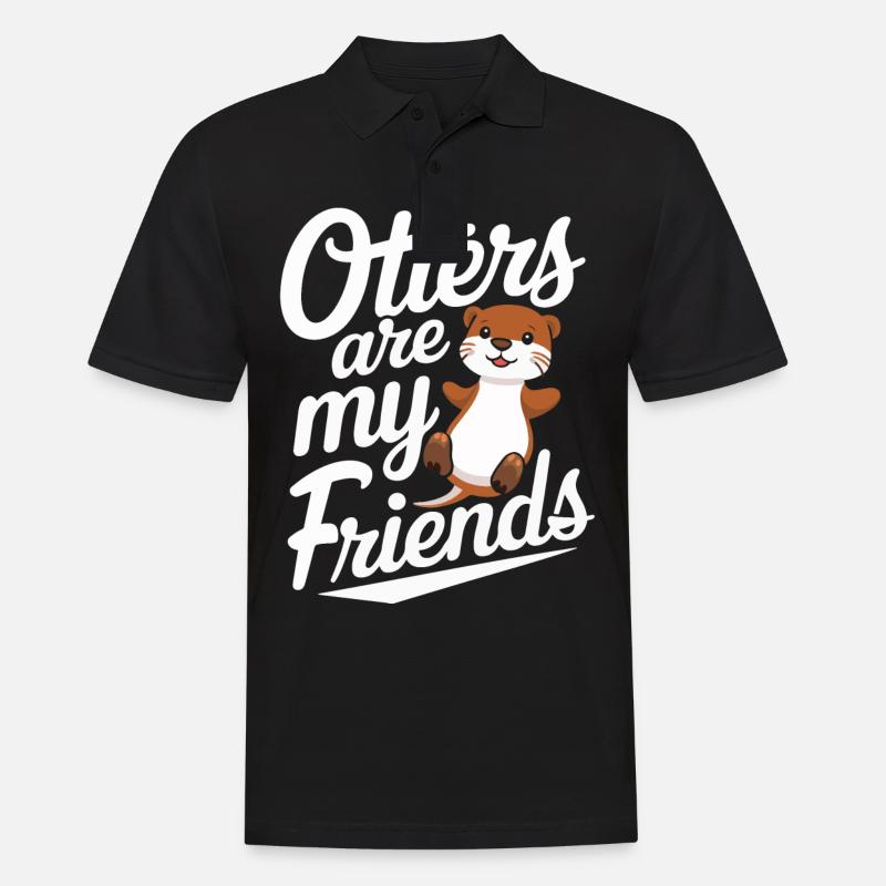 Otter Seeotter - Männer Poloshirt - Schwarz