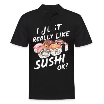 Sushi Japanisches Essen Maki Sushi Kawaii - Männer Poloshirt - Schwarz - Vorne - Kai (181cm)