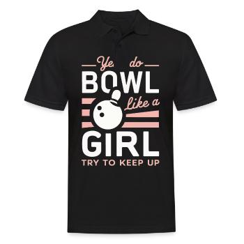 Bowling Bowler Pin Ball Bowling Ball - Männer Poloshirt - Schwarz - Vorne - Kai (181cm)