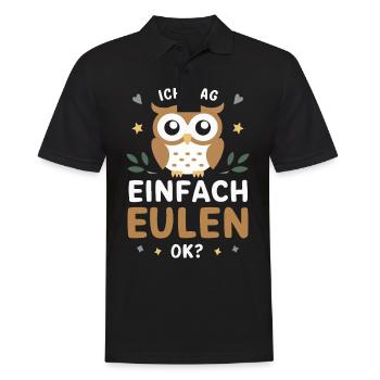 Noctambule, Hibou, Hibou, Oiseau - Polo Homme - noir - Devant - Kai (181cm)