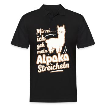 Alpaga Lama Alpagas Animal - Polo Homme - noir - Devant - Kai (181cm)