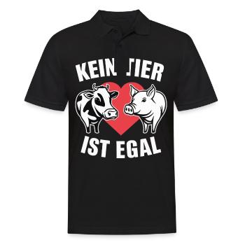 Végétarien Végétalien Bien-être animal Droits des animaux Veggie - Polo Homme - noir - Devant - Kai (181cm)