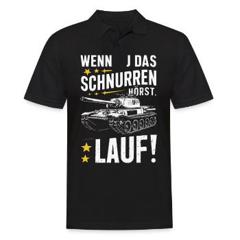 Panzer Kampfpanzer Panzerkampfwagen Panzerfahrer - Männer Poloshirt - Schwarz - Vorne - Kai (181cm)