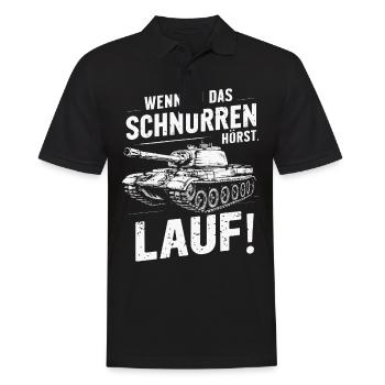 Panzer Kampfpanzer Panzerkampfwagen Panzerfahrer - Männer Poloshirt - Schwarz - Vorne - Kai (181cm)