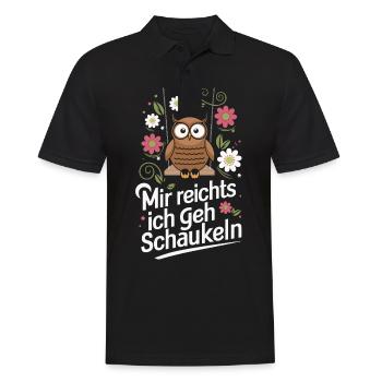 Nachteule Eule Eulen Vogel - Männer Poloshirt - Schwarz - Vorne - Kai (181cm)