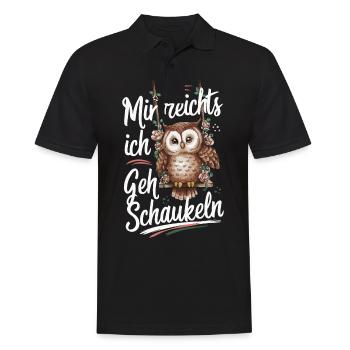 Nachteule Eule Eulen Vogel - Männer Poloshirt - Schwarz - Vorne - Kai (181cm)