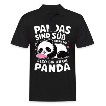 Panda Panda Ours Pandas - Polo Homme - noir - Devant - Kai (181cm)