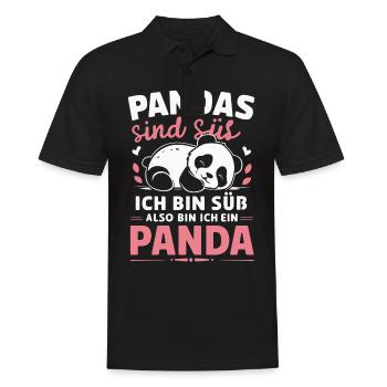 Panda Panda Ours Pandas - Polo Homme - noir - Devant - Kai (181cm)