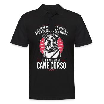 Hunde Cane Corso Italiano Hund - Männer Poloshirt - Schwarz - Vorne - Kai (181cm)