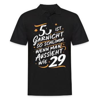 Cadeau d’anniversaire 55 ans anniversaire garçon - Polo Homme - noir - Devant - Kai (181cm)