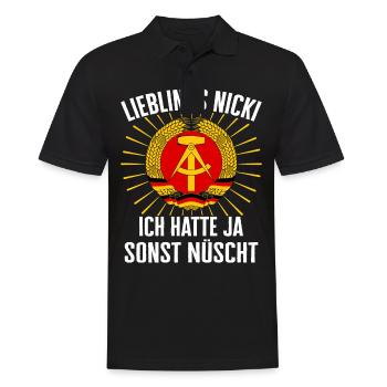 Ostdeutschland Osten Ossi DDR Heimat Ostblock - Männer Poloshirt - Schwarz - Vorne - Kai (181cm)