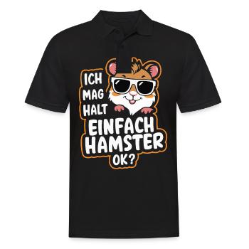 Hamster Goldhamster Zwerghamster - Männer Poloshirt - Schwarz - Vorne - Kai (181cm)