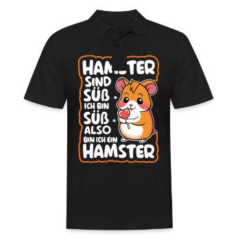 Hamster Goldhamster Zwerghamster - Männer Poloshirt - Schwarz - Vorne - Kai (181cm)