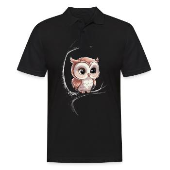 Noctambule, Hibou, Hibou, Oiseau - Polo Homme - noir - Devant - Kai (181cm)