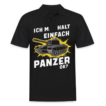 Panzer Kampfpanzer Panzerkampfwagen Panzerfahrer - Männer Poloshirt - Schwarz - Vorne - Kai (181cm)