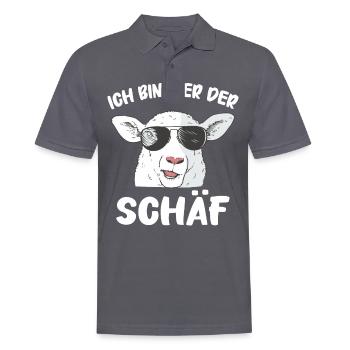 moutons, troupeau de moutons, ferme, agriculteur, berger - Polo Homme - charbon - Devant - Nico (186cm)
