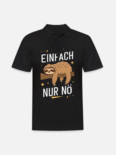 Faultier Faultiere Tier Schlafen Faul - Männer Poloshirt - Schwarz