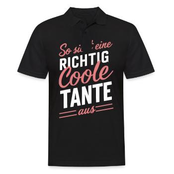 Tante Tanten Familie Patentante - Männer Poloshirt - Schwarz - Vorne - Kai (181cm)