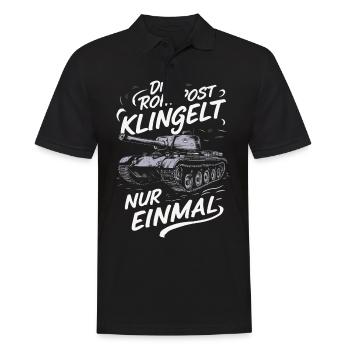 Panzer Kampfpanzer Panzerkampfwagen Panzerfahrer - Männer Poloshirt - Schwarz - Vorne - Kai (181cm)