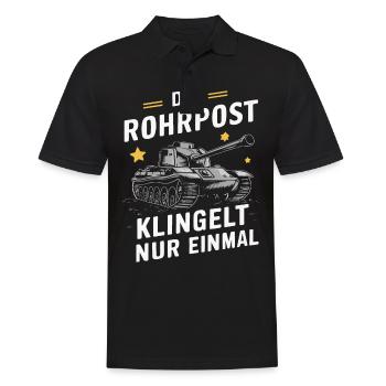 Panzer Kampfpanzer Panzerkampfwagen Panzerfahrer - Männer Poloshirt - Schwarz - Vorne - Kai (181cm)