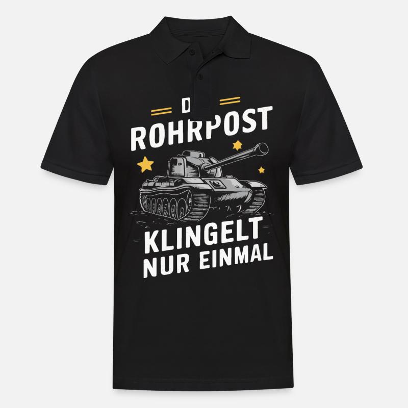 Panzer Kampfpanzer Panzerkampfwagen Panzerfahrer - Männer Poloshirt - Schwarz