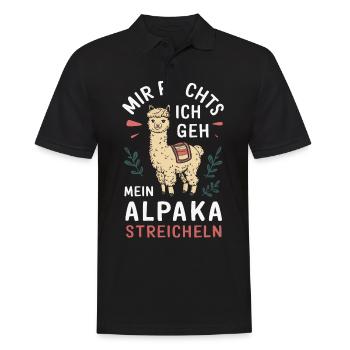 Alpaga Lama Alpagas Animal - Polo Homme - noir - Devant - Kai (181cm)