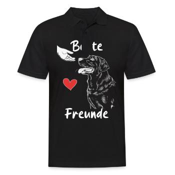 Labrador Hund Hunde - Männer Poloshirt - Schwarz - Vorne - Kai (181cm)