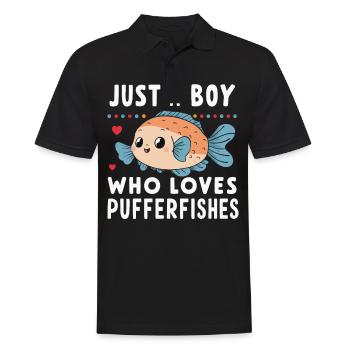 Kugelfisch Kugelfische Fisch Ozean Tier - Männer Poloshirt - Schwarz - Vorne - Kai (181cm)