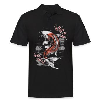 Koi Fisch Karpfen Japan China Fische - Männer Poloshirt - Schwarz - Vorne - Kai (181cm)