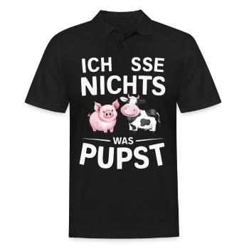 Vegetarier Veganer Tierschutz Tierrecht Veggie - Männer Poloshirt - Schwarz - Vorne - Kai (181cm)