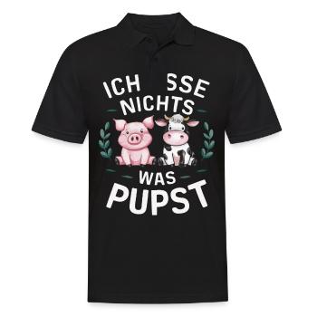 Vegetarier Veganer Tierschutz Tierrecht Veggie - Männer Poloshirt - Schwarz - Vorne - Kai (181cm)