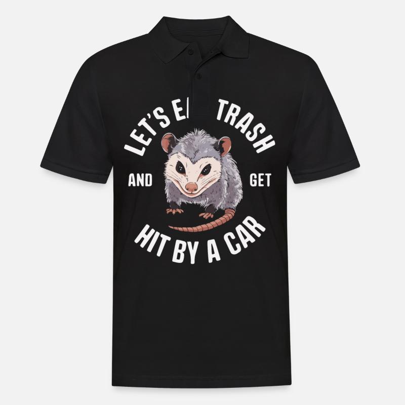 Opossum Possum Tier - Männer Poloshirt - Schwarz
