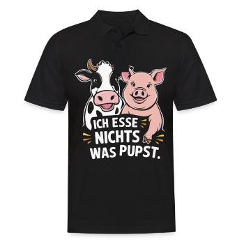 Végétarien Végétalien Bien-être animal Droits des animaux Veggie - Polo Homme - noir - Devant - Kai (181cm)