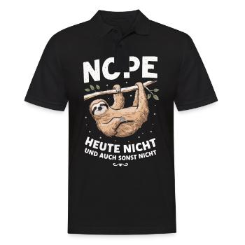 Faultier Faultiere Tier Schlafen Faul - Männer Poloshirt - Schwarz - Vorne - Kai (181cm)
