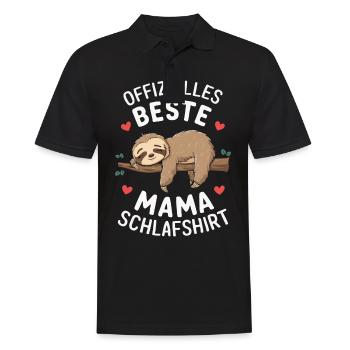 Faultier Faultiere Tier Schlafen Faul - Männer Poloshirt - Schwarz - Vorne - Kai (181cm)