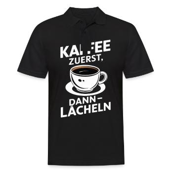 Café Café Buveurs de café Amateurs de café - Polo Homme - noir - Devant - Kai (181cm)