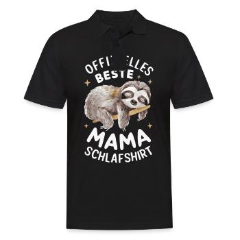 Faultier Faultiere Tier Schlafen Faul - Männer Poloshirt - Schwarz - Vorne - Kai (181cm)