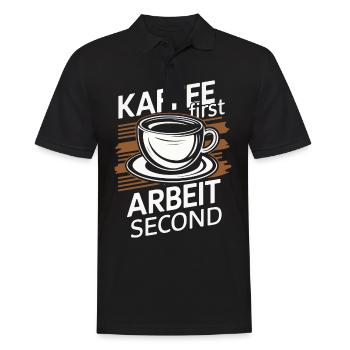 Café Café Buveurs de café Amateurs de café - Polo Homme - noir - Devant - Kai (181cm)
