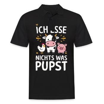 Végétarien Végétalien Bien-être animal Droits des animaux Veggie - Polo Homme - noir - Devant - Kai (181cm)